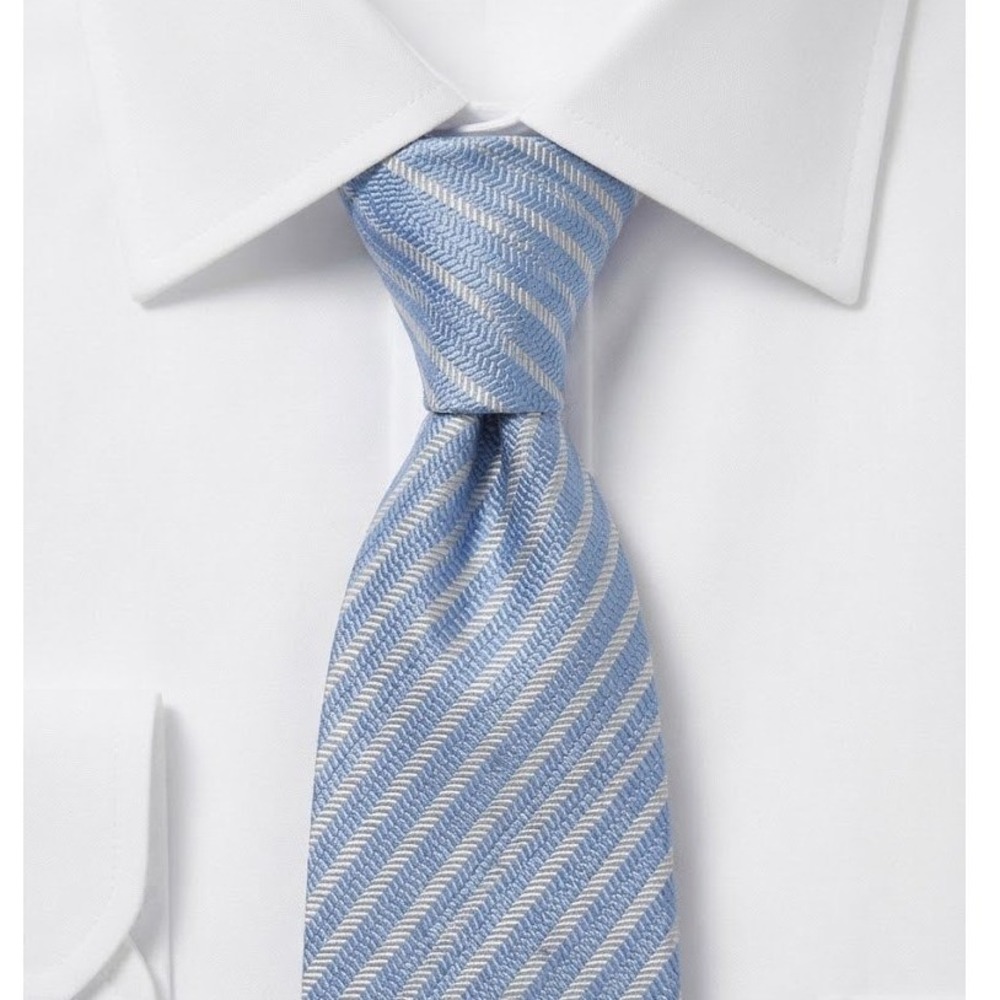 Giorgio Armani Mens Silk Tie Blue Silver Diagonal Stripe Made in Italy 4x56 - CJ